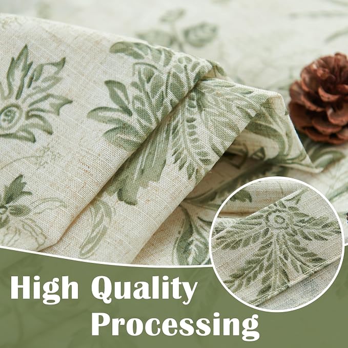 jinchan Linen Floral Tie up Shade Valance Curtains - Image 9