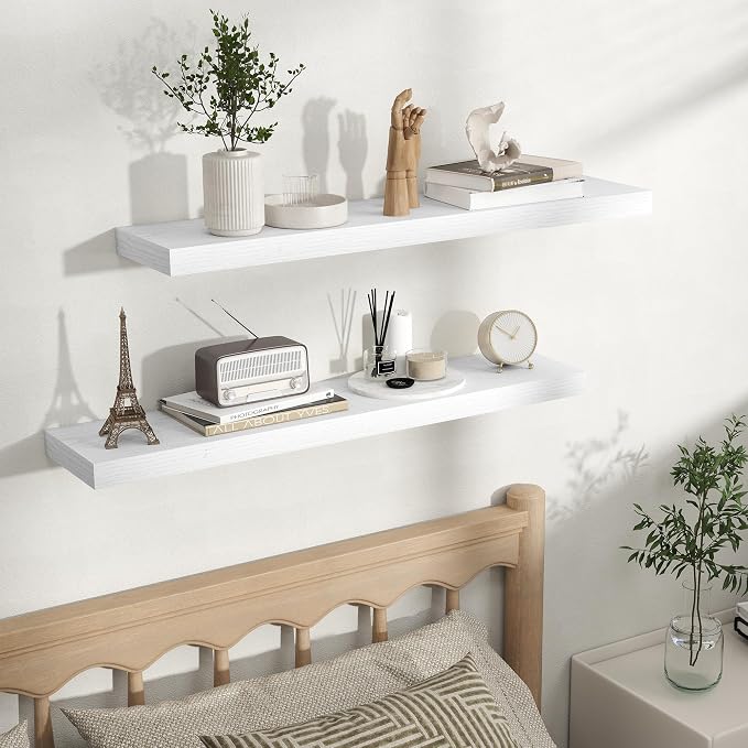 Fun Memories Rustic Floating Wall Shelves, Wall Mounted Wood Storage & Display - Image 5