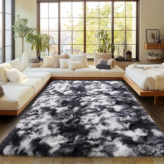 Plush Rug for Living Room Shaggy Area Rug High Pile Fuzzy Rug Non-Slip Indoor by Isdook