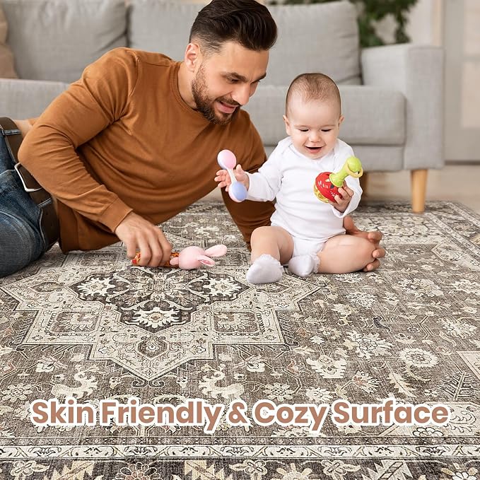 Vintage Living Room Area Rug 10x11 - Image 3