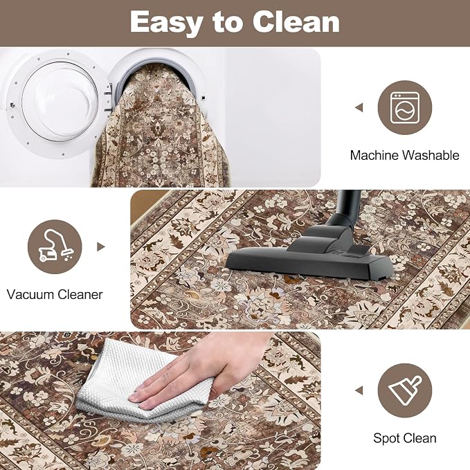 LOKHOM Washable Runner Rug, 2x10 Non-Slip Vintage Farmhouse Hallway Runner Rug - Image 6