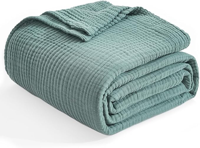EMME Cotton Blanket Twin XL for Bed Soft Muslin Blankets 66"x90" Lightweight - Image 9