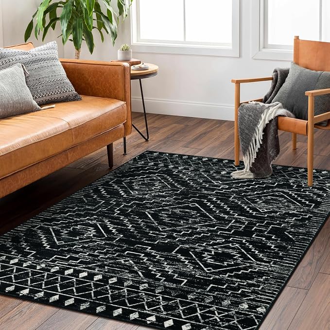 Wonnitar Moroccan Washable Rug 4x6, Non-Slip Farmhouse Bedroom Carpet Dorm Room - Image 5