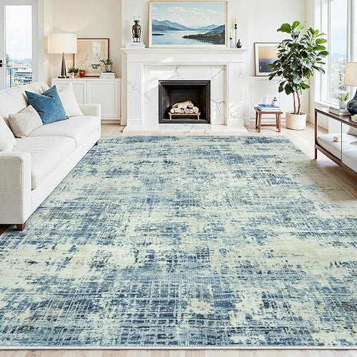 10x14 Area Rugs for Living Room Washable Rug: Anti-Skid Abstract Modern Living by Crority