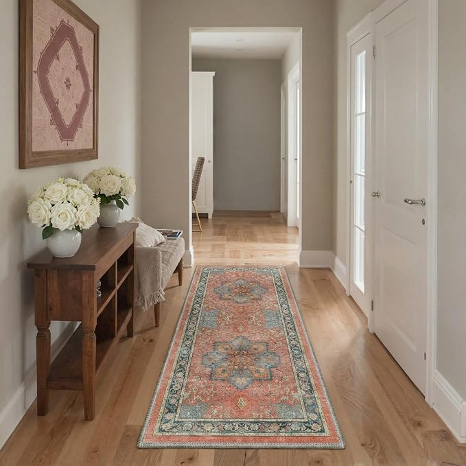 GENIMO 2x5 Runner Rugs for Hallway, Machine Washable Non Slip Vintage Rugs - Image 2