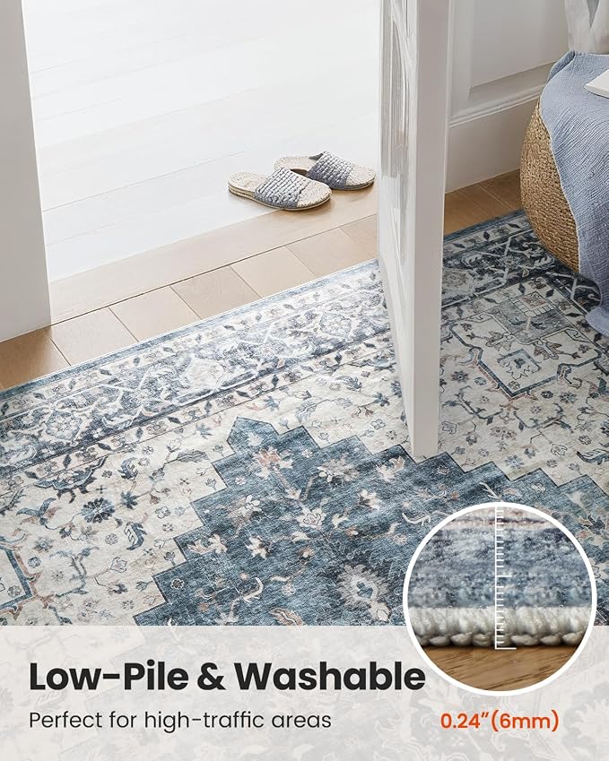 AMADA HOMEFURNISHING 3x5 Washable Area Rug, Low-Profile Entryway Rug - Image 5