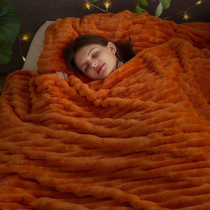 NEWCOSPLAY Super Soft Fall King Blanket Orange Premium Silky Flannel Fleece 3D - Image 2