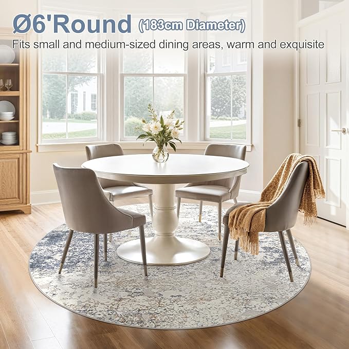 DMOYEST 6ft Round Area Rug Living Room Rugs - Image 3