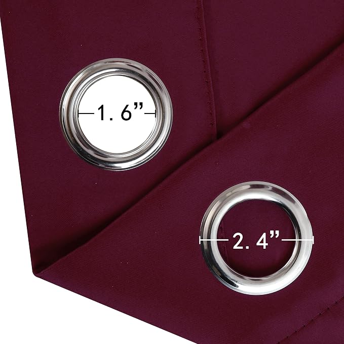LEMOMO Burgundy Red Blackout Curtains 42 x 63 Inch Length/Set of 2 Curtain - Image 5