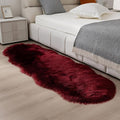 Faux Fur Rug Runner 2x6 ft Burgundy by CKLZSAY