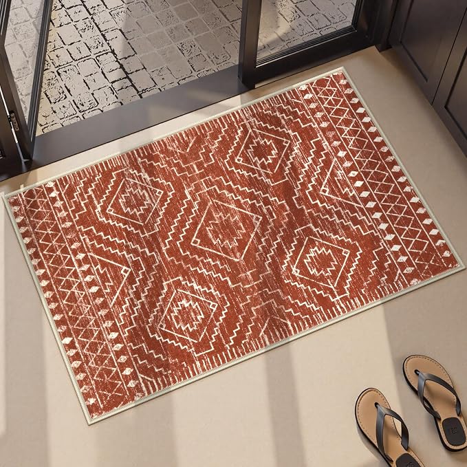 Wonnitar Moroccan Bathroom Rug, Washable 2x3 Small Bath Mat, Boho Tribal Soft - Image 7