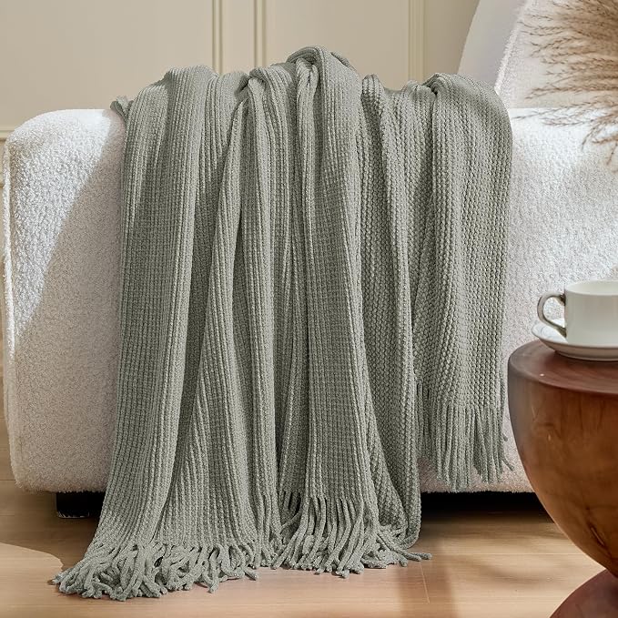 inhand Throw Blanket for Couch Bed, Chunky Chenille Woven Soft Blankets - Image 3