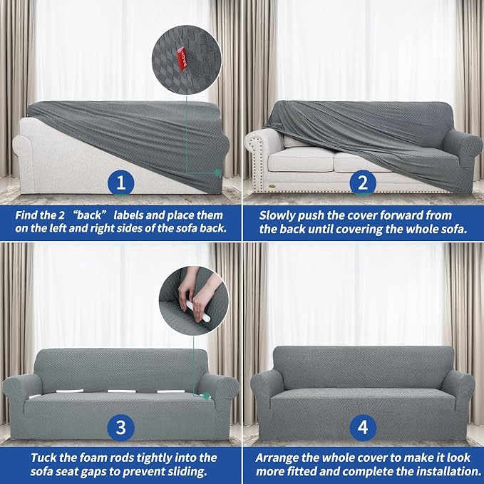 YEMYHOM Couch Cover Latest Jacquard Design High Stretch Sofa Covers - Image 7