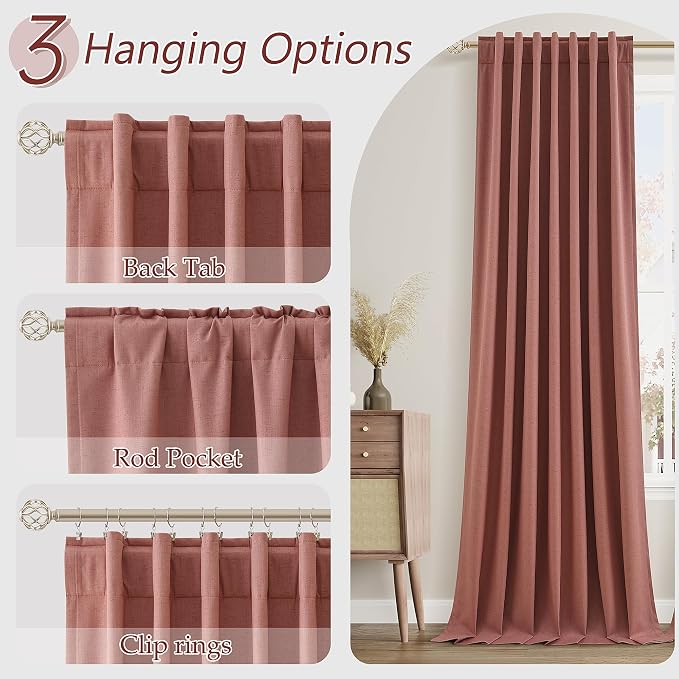 Guken 100% Blackout Curtains 100 Inch Length 2 Panels Set - Image 6