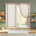 jinchan Weslie Small Window Curtains 45 Inch Length Linen Cafe Curtains by JINCHAN