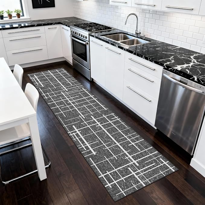 Non Slip Hallway Runner Rug 2x10, Washable Long Rug, Woven Thin Low Pile Carpet - Image 3