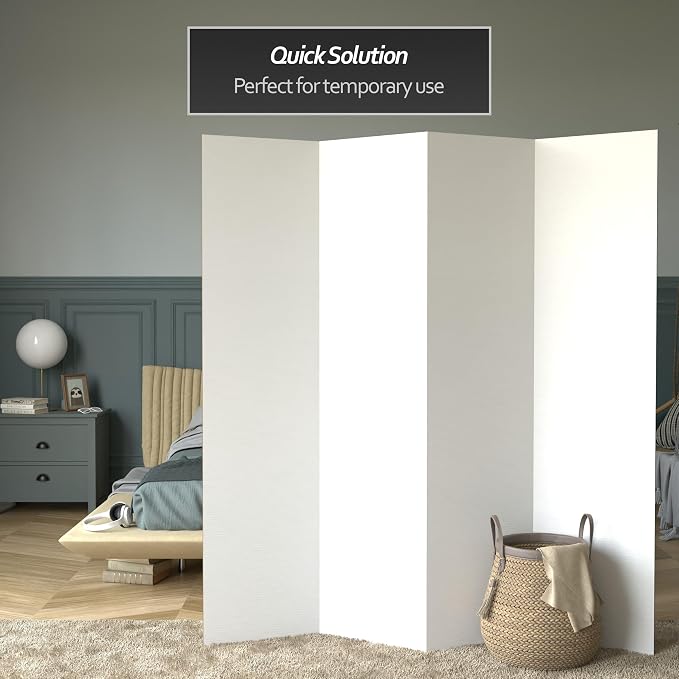 6 ft. Tall White Temporary Cardboard Folding Screen - Image 2
