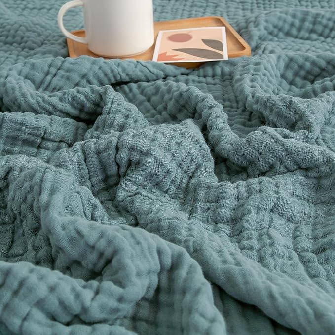 EMME Muslin Throw Blanket 100% Cotton Blankets by EMME