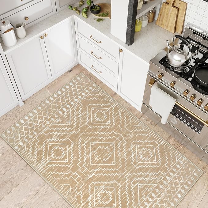 Wonnitar Moroccan Washable Rug 3x5, Non-Slip Entryway Area Rug, Soft Farmhouse - Image 3