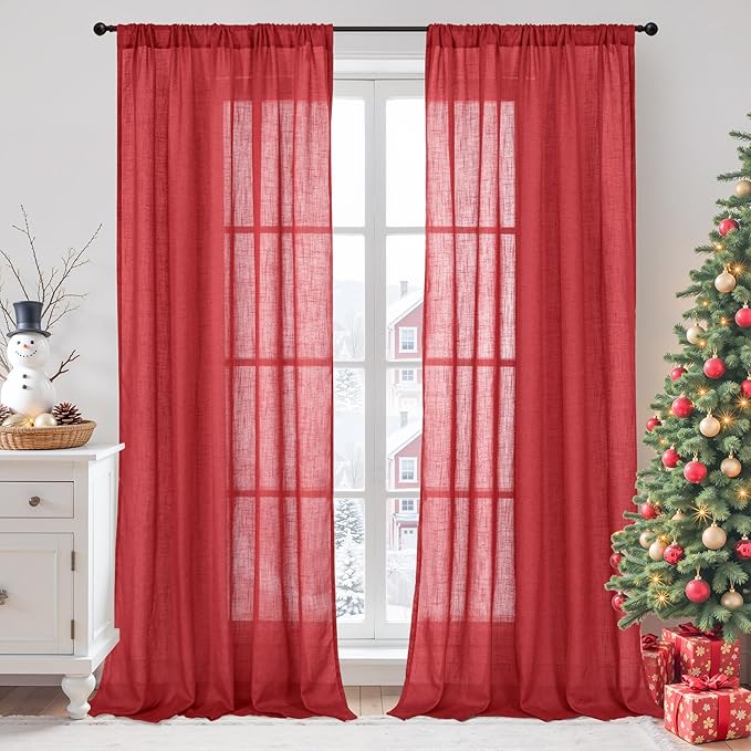 BGment 96 Inches Long Linen Curtains by BGment