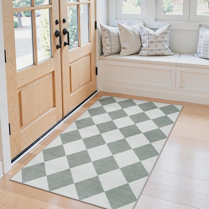 Beeiva Checkered Print 3x5 Washable Rug - Image 7