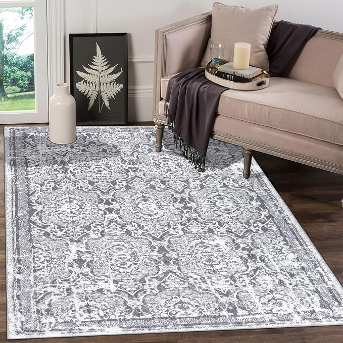Vaukki Living Room Rug, Vintage Shaggy Soft Laundry Rug, Non Slip Kitchen Area by Vaukki