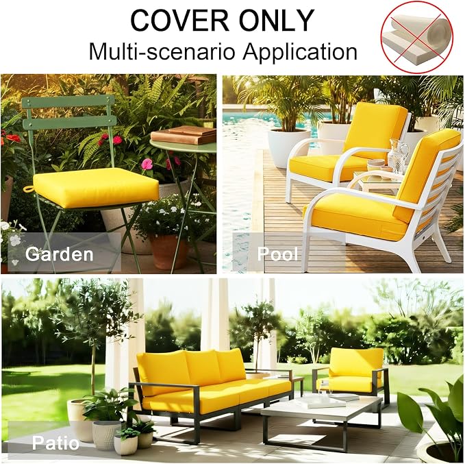 NettyPro Patio Chair Seat Cushion Covers Set 4, Waterproof Outdoor Furniture - Image 8