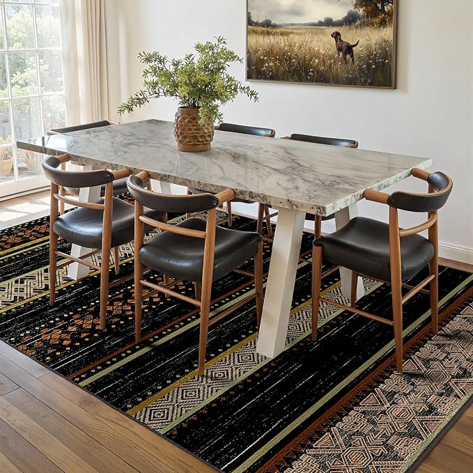 BESTSWEETIE 5x7 Area Rugs for Living Room Washable Moroccan Farmhouse Neutral - Image 2