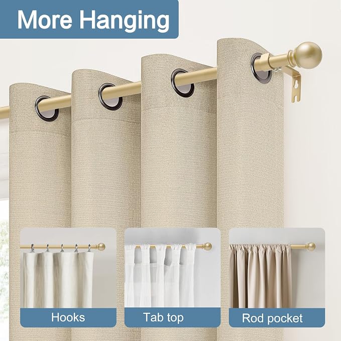 Gold Curtain Rods for Windows 28 to 48 Inch, 2 Pack 5/8" Diameter Heavy Duty - Image 3