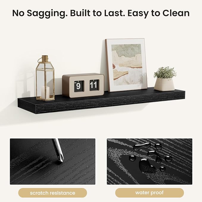 Fun Memories Floating Shelves for Wall, Rustic Wood Wall Mounted Shelves for - Image 4