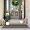 IOHOUZE Striped Area Rug 2'x4.3' Tan and Black Front Door Rugs Small Washable by iOhouze