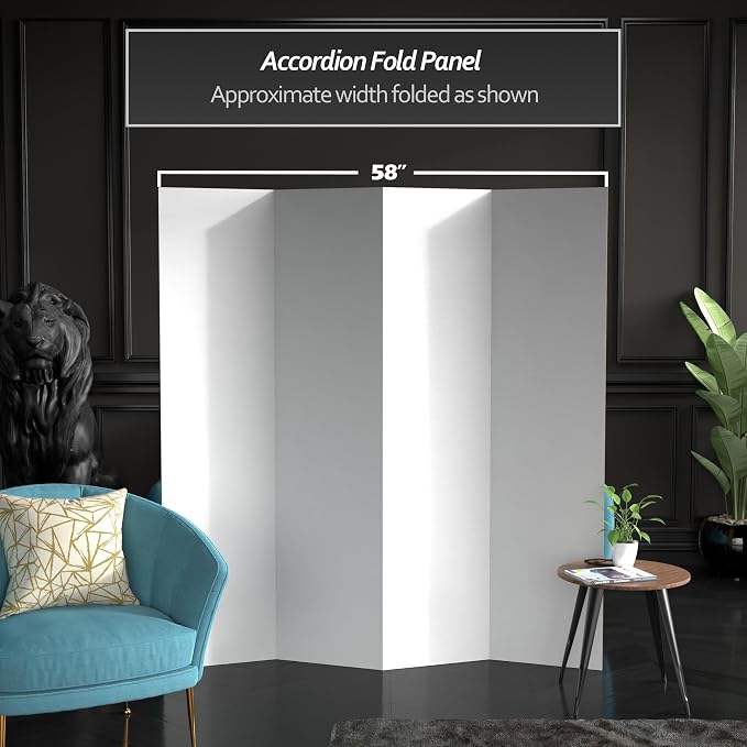 6 ft. Tall White Temporary Cardboard Folding Screen - Image 3