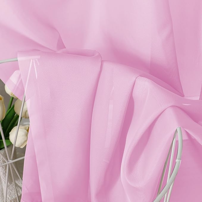 Aiyufeng Pink Sheer Curtain Window Drapes - Image 7
