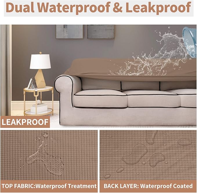 Easy-Going 100% Waterproof Loveseat Couch Cover, Dual Waterproof Sofa Cover - Image 3