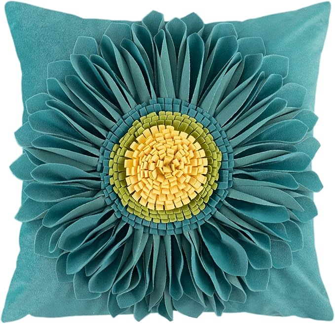 OiseauVoler 3D Sunflower Throw Pillow Cover Decorative Handmade Cushion Cover by OiseauVoler