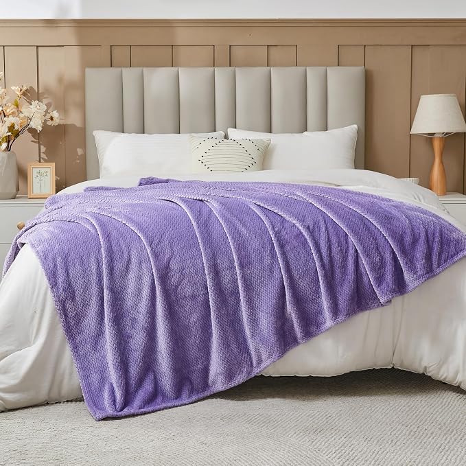 NEWCOSPLAY Super Soft Queen Blanket Lavender Premium Silky Flannel Fleece - Image 7