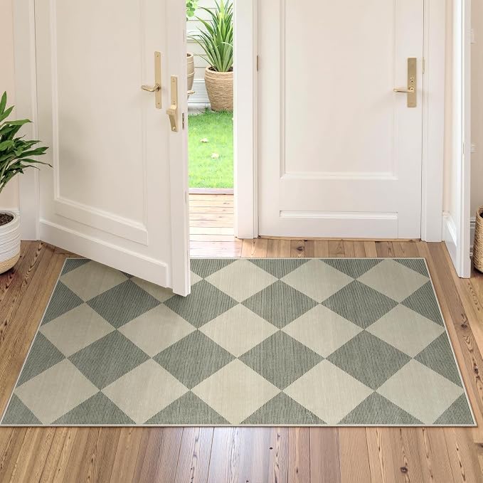 Beeiva Checkered Rug Runners for Hallways Non Slip, 2x4 Washable Runner Rug for - Image 3
