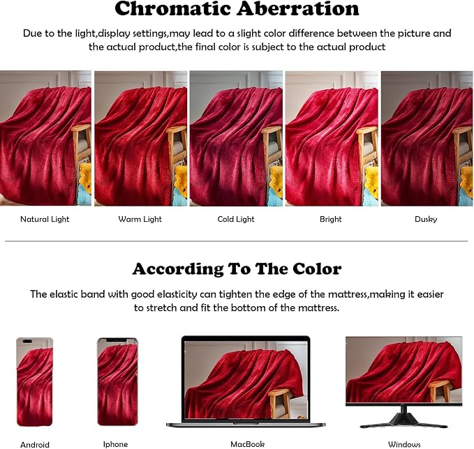 NEWCOSPLAY Super Soft Queen Blanket Red Premium Silky Flannel Fleece Leaves - Image 6