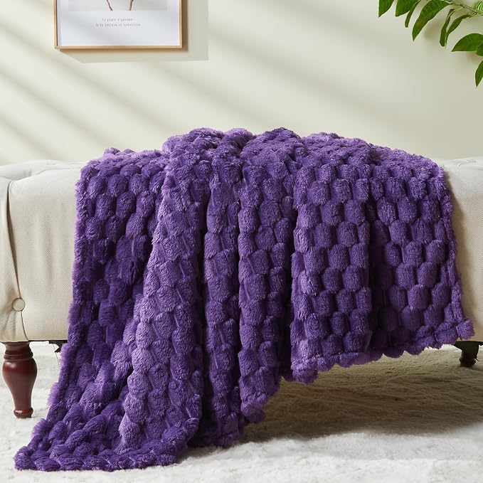 NEWCOSPLAY Super Soft Queen Blanket Purple Premium Silky Flannel Fleece 3D - Image 9
