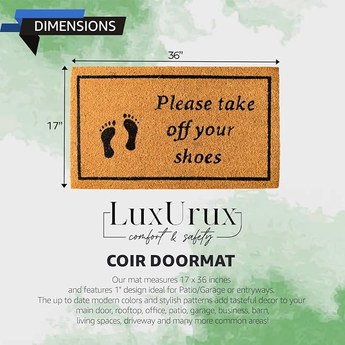 LuxUrux Welcome Mats Outdoor Coco Coir Doormat, - Image 2