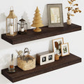 Solid Wood Floating Shelves for Wall 24"W x 8"D x 1.56"H Set of 2, Deep Wall by Marsmiles