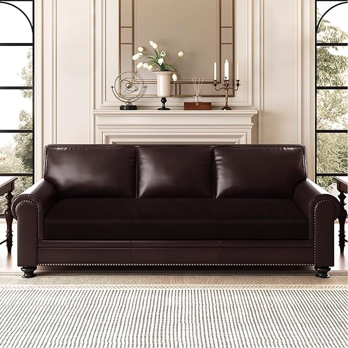 Leather Look Couch Cushion Covers Sofa Seat Slipcovers Sets Couches Furniture - Image 8