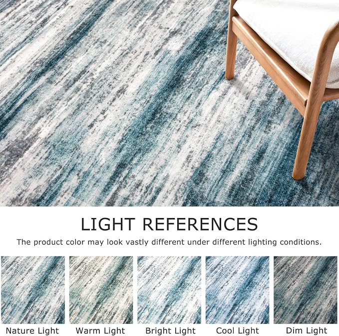 KOZYFLY 4x6 Area Rug Modern Abstract Washable Large Entryway Rug Non-Slip Soft - Image 5