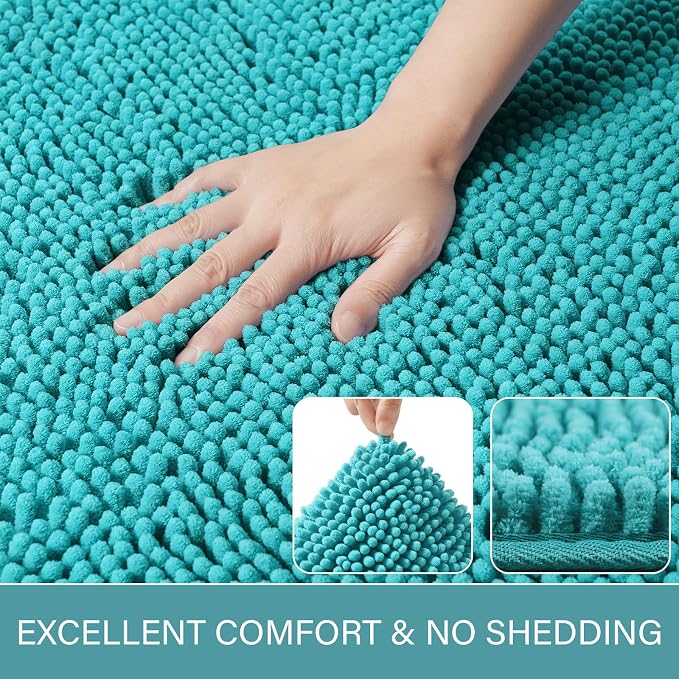 LOCHAS Luxury Bathroom Rug Shaggy Bath Mat 24 x 44 Inch, Washable Non Slip Bath - Image 3