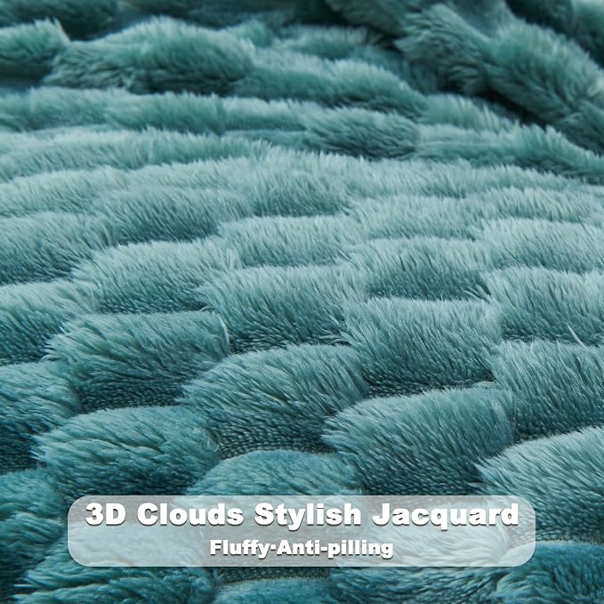 NEWCOSPLAY Super Soft Throw Blanket Light Teal Premium Silky Flannel Fleece 3D - Image 5