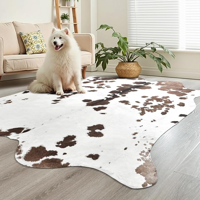 Easycozy Faux Cowhide Cow Print Rug: 8 x 10 Western Decor Faux Cowhide - Image 7