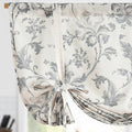 jinchan Tie Up Valance Curtain Floral Linen Gray by JINCHAN