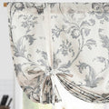 jinchan Tie Up Valance Curtain Floral Linen Gray by JINCHAN