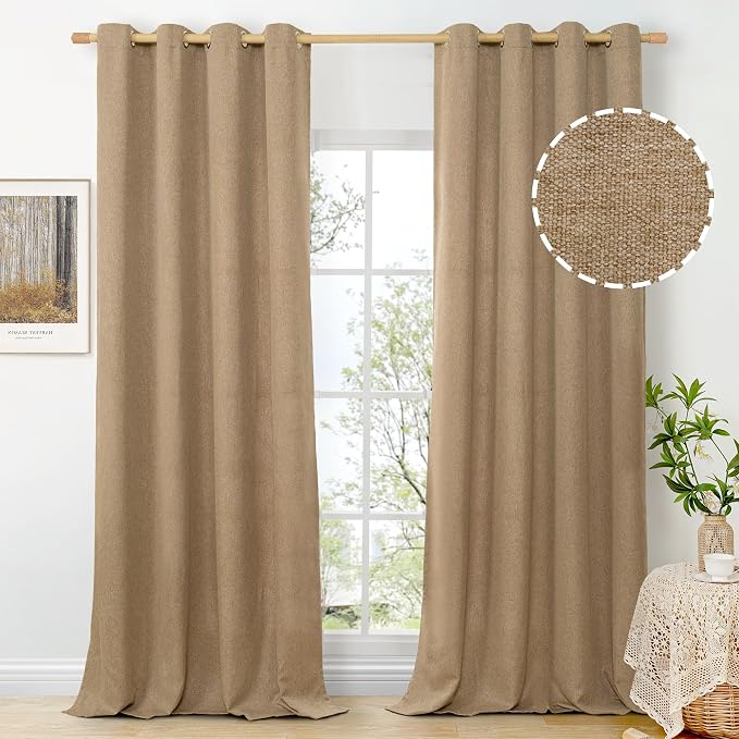 BGment 95 Inch Long Privacy Linen Curtains by BGment