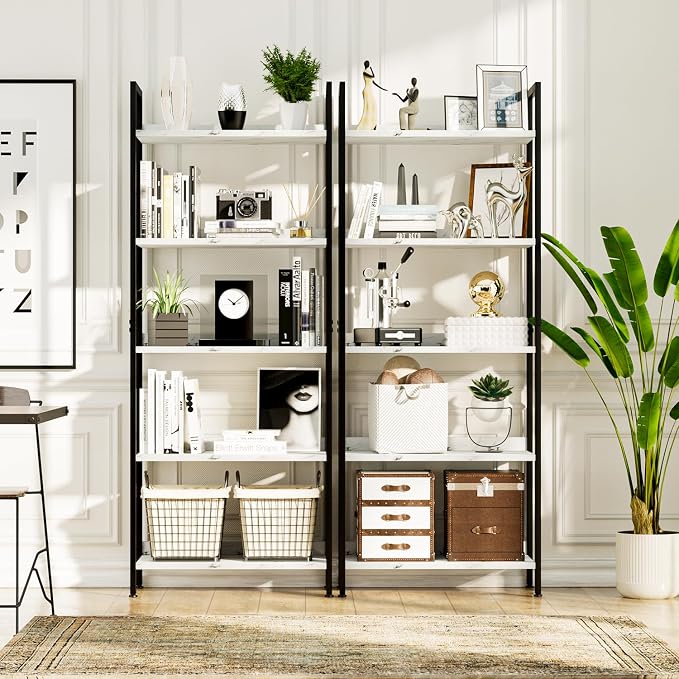 NUMENN Bookshelf, 5 Tier Bookshelves, Home Office Bookcase Shelf Storage - Image 5